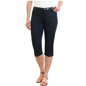 Women's Belted "Anita" Capri Pant, Gloria Vanderbilt, Black